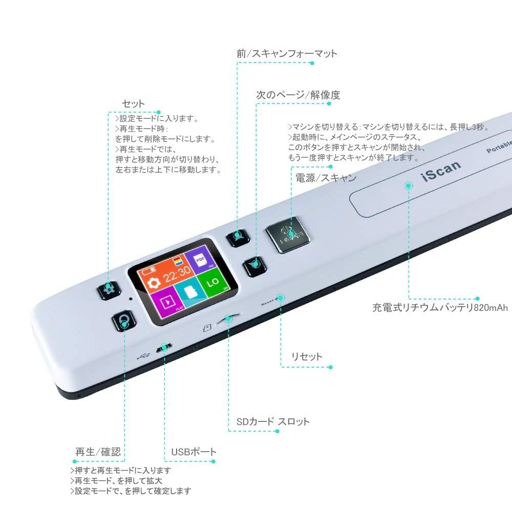ハンディスキャナー OCR搭載 Wi-Fi 自動保存 1050dpi SDカード ハンディスキャナー OCR搭載 Wi-Fi 自動保存 1050dpi SDカード